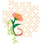 方格 花