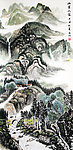 国画 水墨山水 山里人家