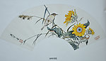 国画 工笔画 花鸟画 工笔扇面 池畔清露