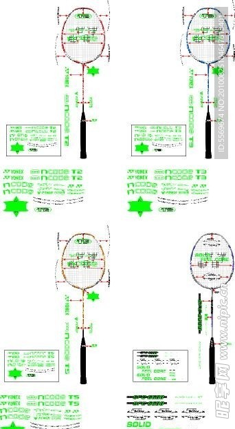 羽毛球拍效果图和图案