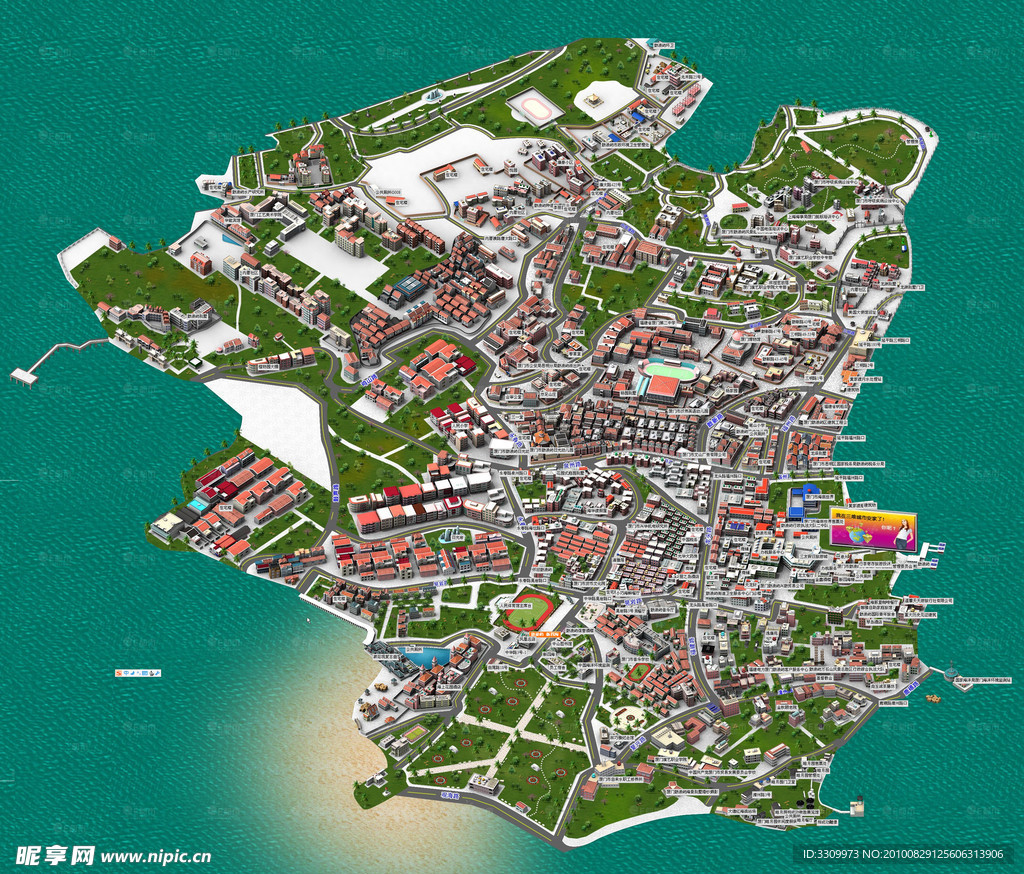 厦门鼓浪屿3D模型图