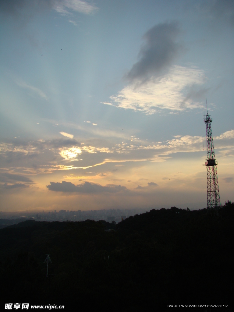 城市夕阳美景