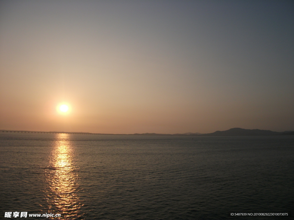 韩国海域日落