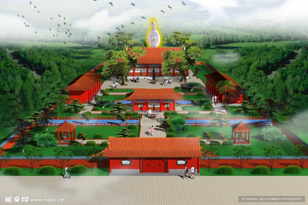 庙宇鸟瞰图