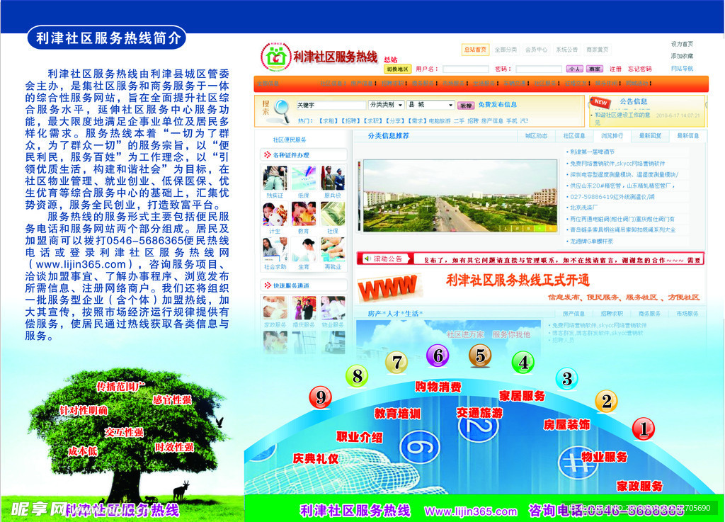 社区服务热线 反面