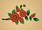 卡通藤蔓花朵