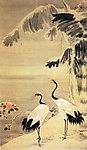 古典名家国画仙鹤芭蕉图