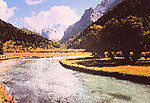 山 水 树林 风景 手绘 油画