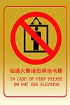 火灾时电梯禁用标志