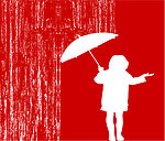 雨中人物矢量