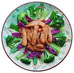 杂菜炒金香肉