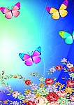 展板 花 蝴蝶 PSD分层素材
