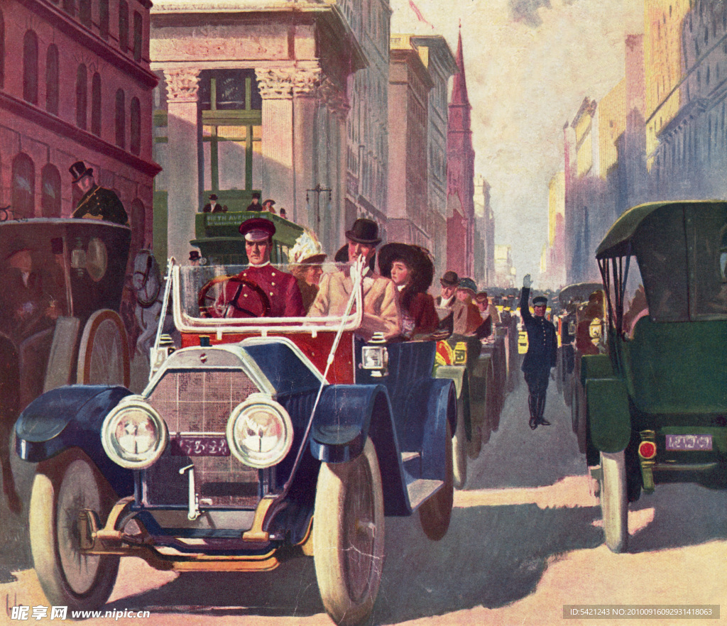 绘画古典街景