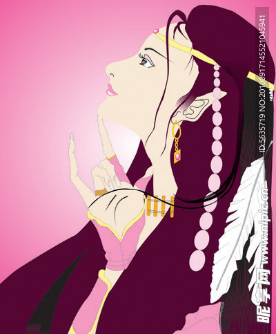美女精灵矢量图