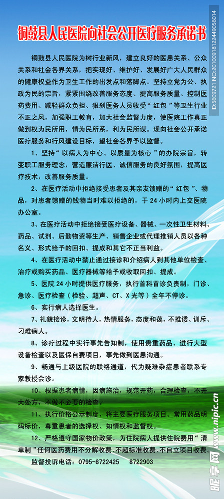 公开医疗服务承诺书