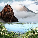 高山湖泊景色