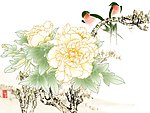 分层中国画花鸟