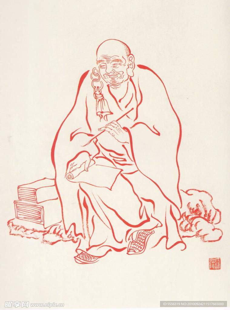 108罗汉线描图稿