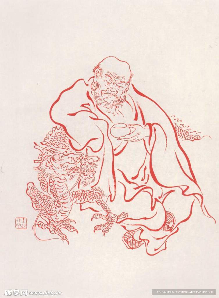108罗汉线描图稿