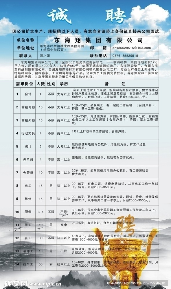 企业诚聘海报模板