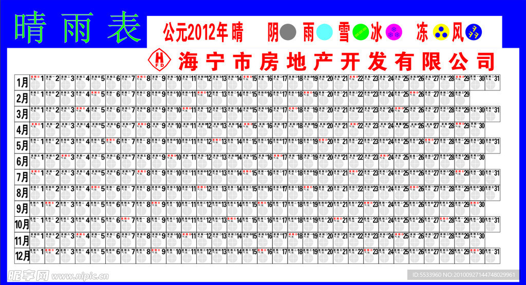 2012年 晴雨表