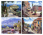 欧洲小镇油画