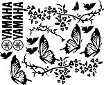车贴 雅马哈 yamaha 花纹 蝴蝶