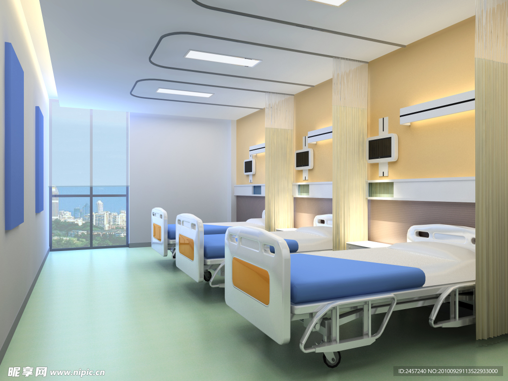 【病房3D模型】-现代VR有灯光有贴图MAX2013病房3d模型下载-ID409213-免费3Dmax模型库 - 青模3d模型网