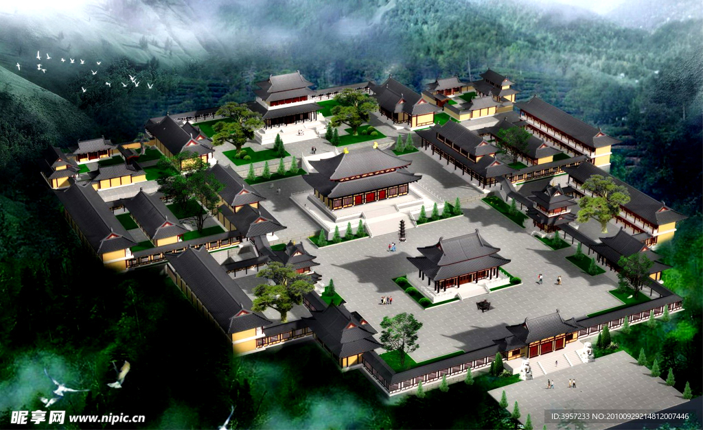 大正法寺规划鸟瞰效果图