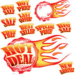 火爆销售标签 火焰 火苗 sale