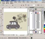 汽车插画花纹