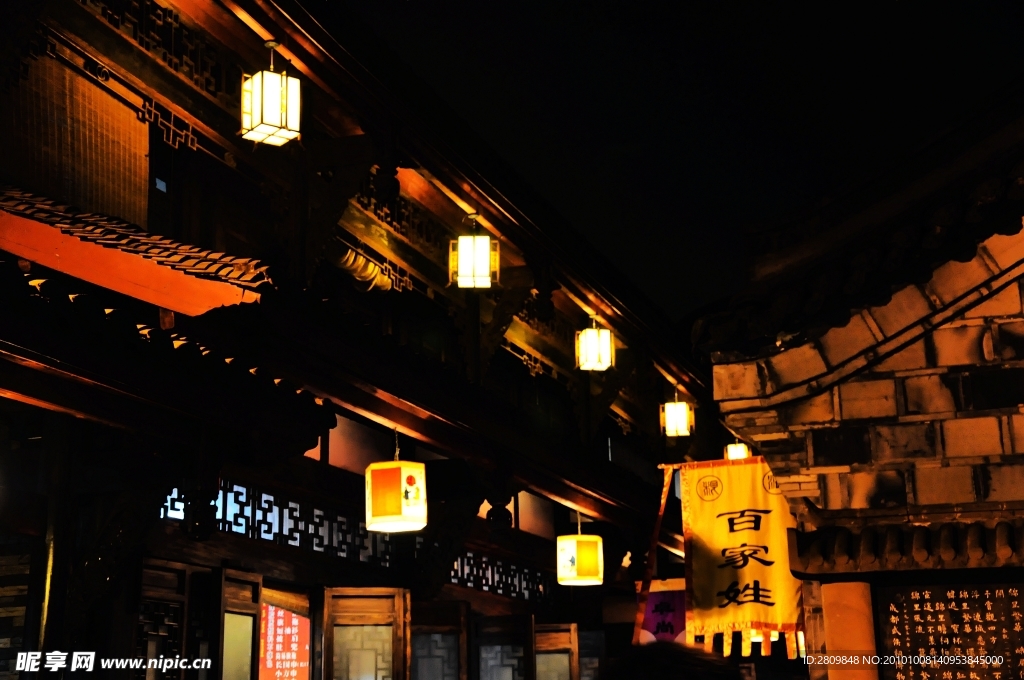 四川成都锦里夜景