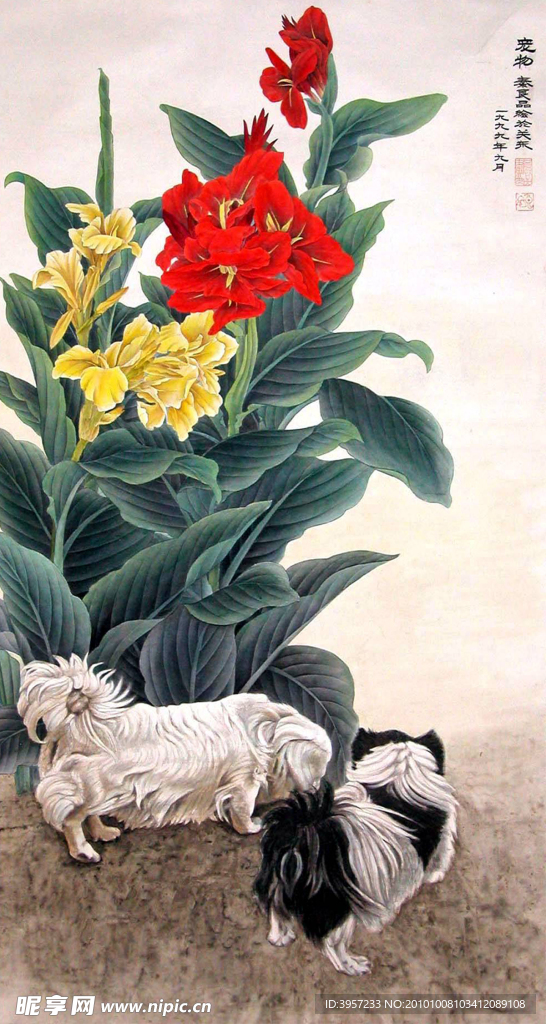 红花和小狗