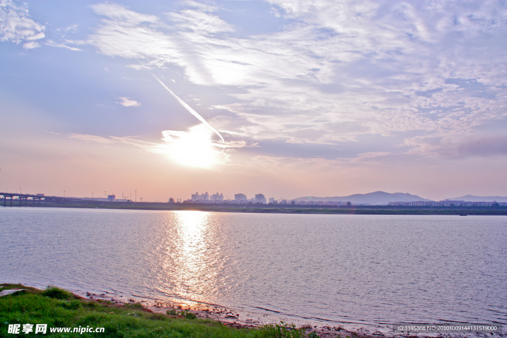 夕阳 湘江 水