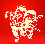 剪纸 小伙伴