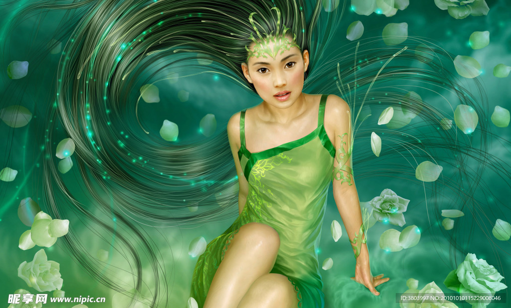 插画美女