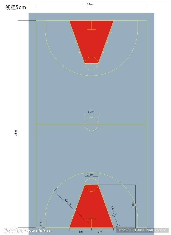 篮球场平面图