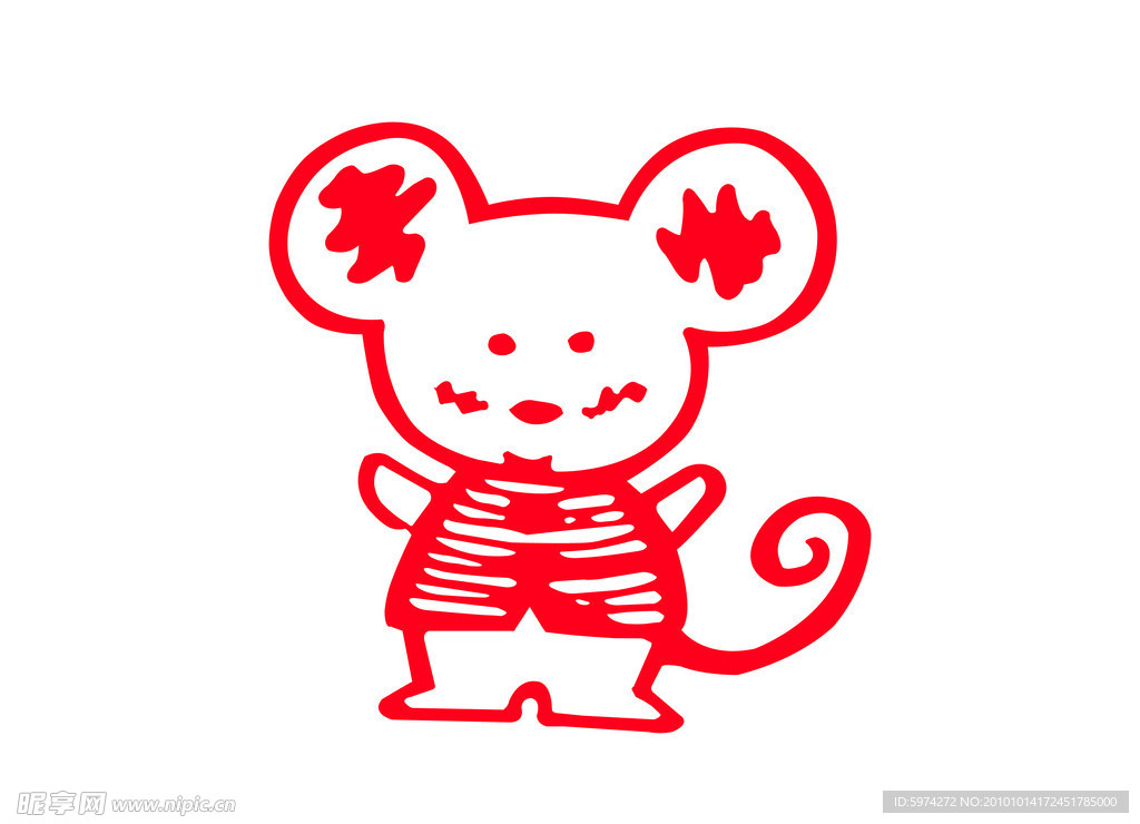 剪纸 老鼠