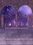 紫色温馨浪漫星光夜 影楼背景