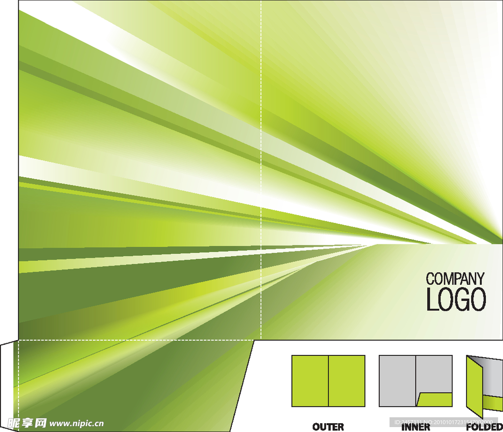 企业vi文件夹封面设计 动感线条光线