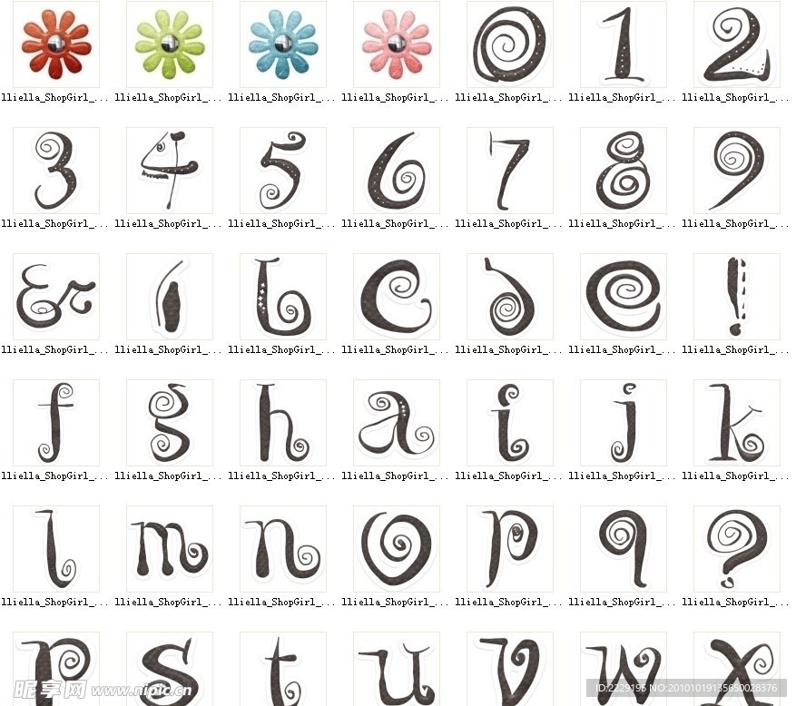 花朵和字母
