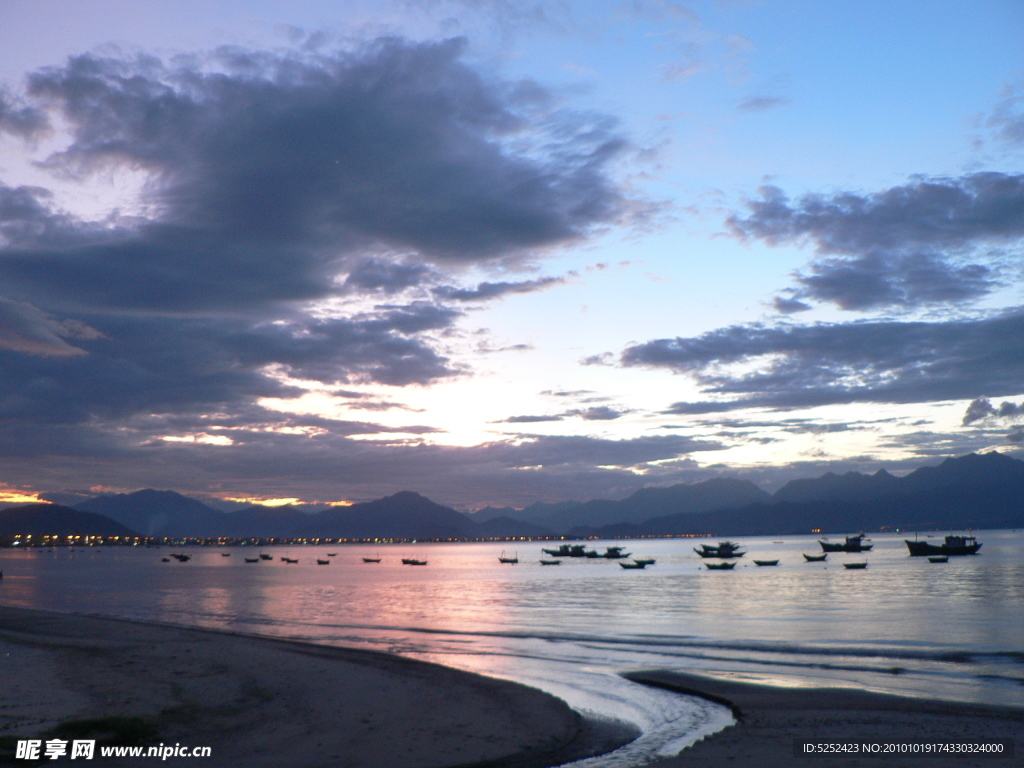 夕阳海景