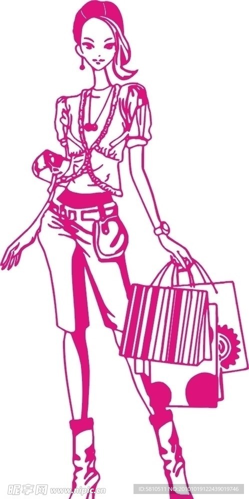 女人购物图