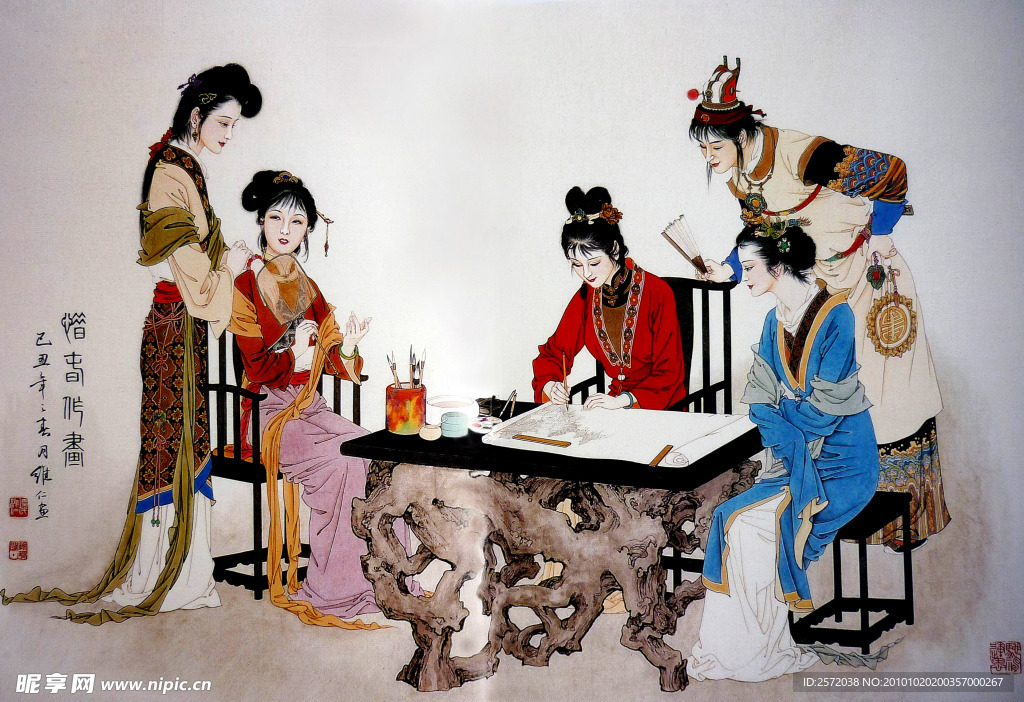 惜春作画