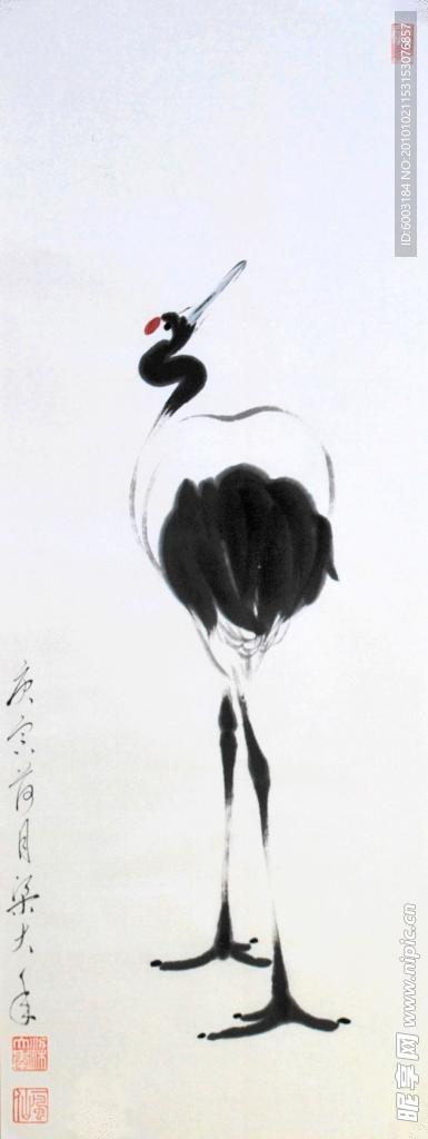 梁大年 国画 鹤