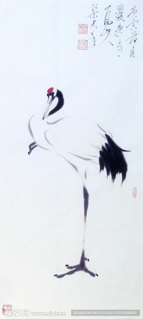梁大年 国画 鹤
