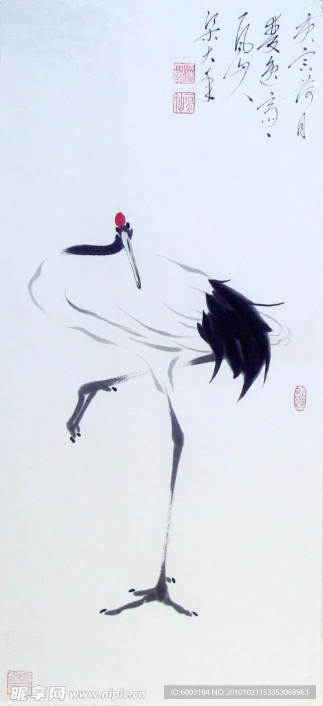 梁大年 国画 鹤