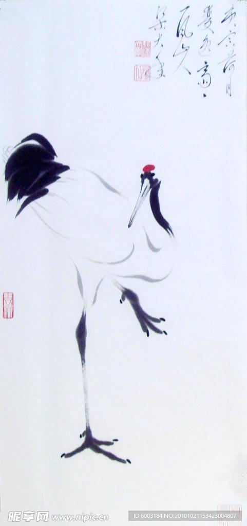 梁大年 国画 鹤