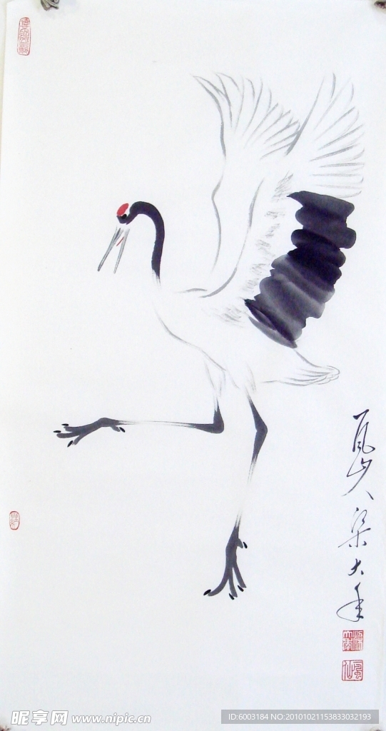 梁大年 国画 鹤