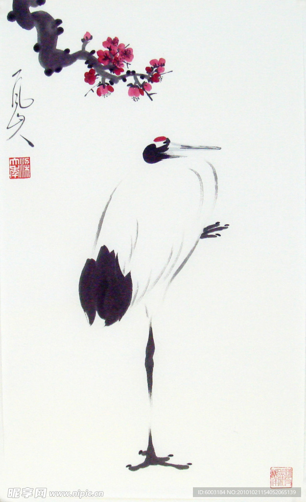 梁大年 国画 鹤